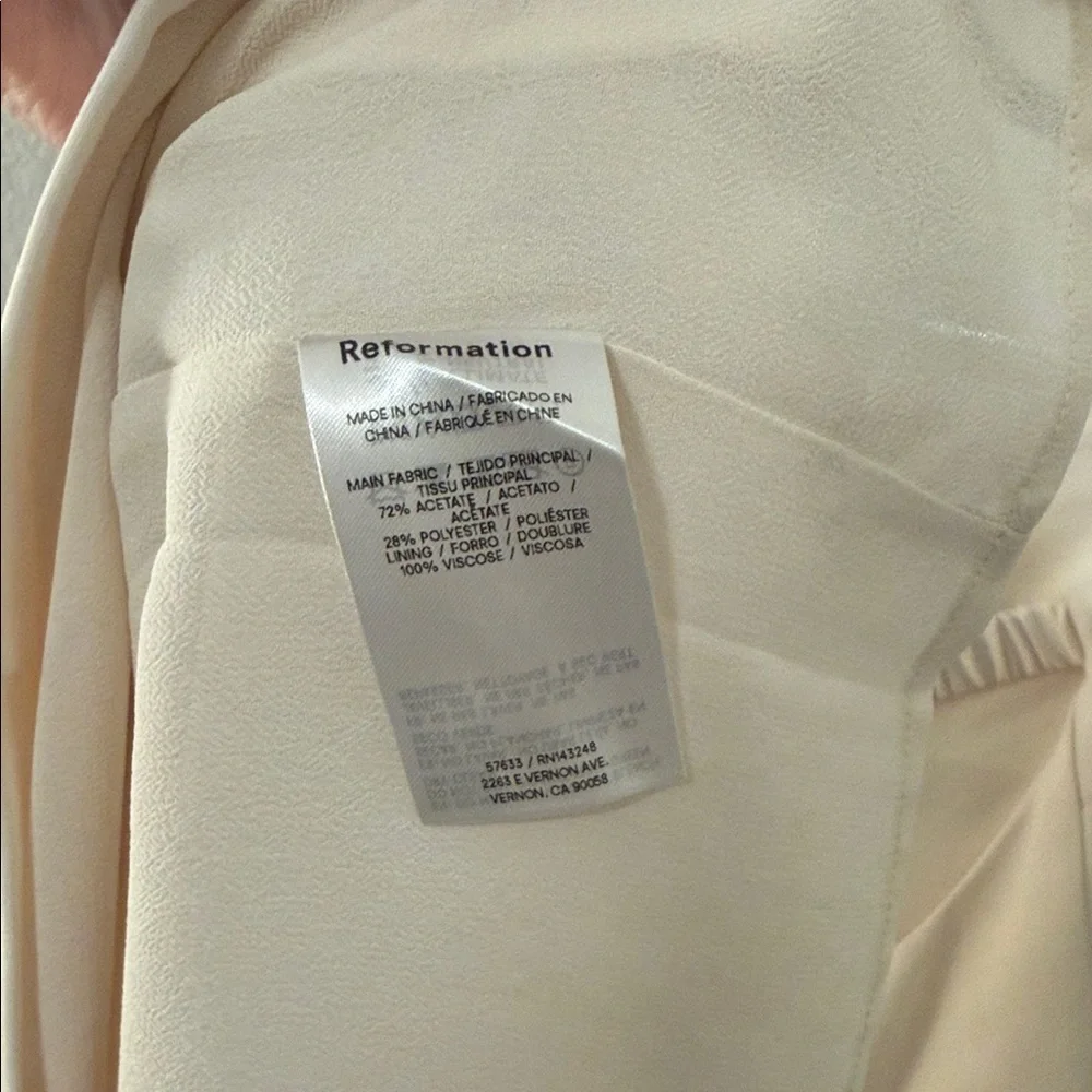 Reformation Nino Dress in Fior Di Latte Cream Strapless Midi Size 10 - Picture 6 of 9